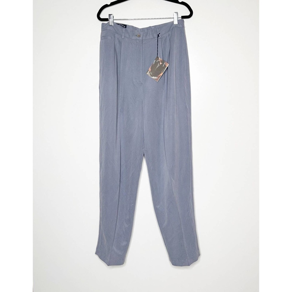 NWT Cutter & Buck Twill Microfiber Pleated Pants High Rise Women's Gray Size 12
